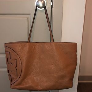 Tory Burch East/West All T Pebbled Leather Tote